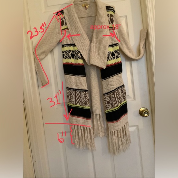 VERA WANG, OPEN CARDIGAN LONG SWEATER. - Picture 5 of 12